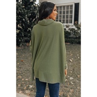 Jungle Green Cowl Neck Shift Tunic Top - L thumbnail