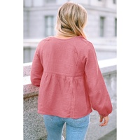 Azura Exchange Textured Bubble Sleeve Blouse - XL thumbnail
