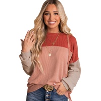 Azura Exchange Long Sleeve Ribbed Loose Top - M thumbnail