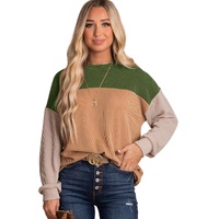 Azura Exchange Color Block Ribbed Long Sleeve Top - S thumbnail