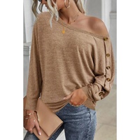 Azura Exchange Button Decor Dolman Sleeve Top - XL thumbnail