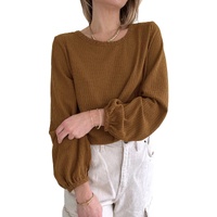 Azura Exchange Textured Puff Sleeve Top - XL thumbnail
