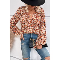 Azura Exchange Allover Print Bishop Sleeve Blouse - S thumbnail