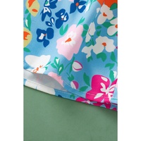 Sky Blue Frilled Collar Floral Vest - L thumbnail