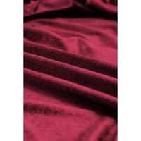 Red Dahlia Sequin Patchwork Sleeve Button Up Velvet Top - L thumbnail