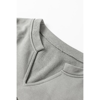 Medium Grey Sequin Happy Halloween Graphic Notched Neck Long Sleeve Loose Top - 2XL thumbnail