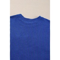 Bluing Corded GAME DAY Graphic Long Sleeve Crewneck Top - L thumbnail