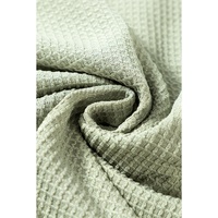 Meadow Mist Green Waffle Knit Wide Bracelet Sleeve Patchwork Raglan Top - L thumbnail