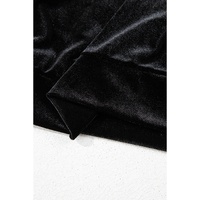 Black Pearl Beaded Half Sleeve Velvet Top - S thumbnail