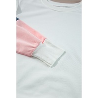 White French Terry Color Block Long Sleeve Top - L thumbnail