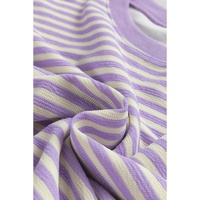 Azura Exchange Purple Stripe Loose Drop Shoulder Long Sleeve Top - L thumbnail