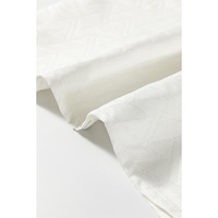 Azura Exchange White Geometric Textured Short Sleeve Frilly V Neck Blouse - L thumbnail