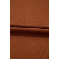 Cinnamon Leather Ruffle Sleeve Patchwork Round Neck Blouse - L thumbnail