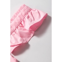Pink Tiered Heart Trim Square Neck Flutter Top - L thumbnail