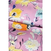 Pink Flutter Sleeve V Neck Floral Top - L thumbnail