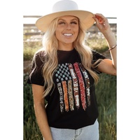 Azura Exchange American Flag Print Short Sleeve Graphic Tee - L thumbnail