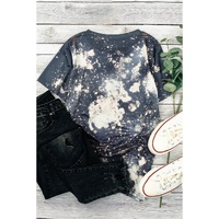 Azura Exchange Tie Dye Bleached Round Neck Short Sleeve T-shirt - S thumbnail