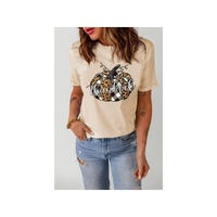 Azura Exchange Thankful Pumpkin Plaid Print Graphic Tee - L thumbnail