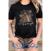 Azura Exchange Leopard Christmas Tree Graphic Print T-Shirt - S thumbnail