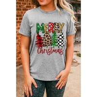 Azura Exchange Christmas Tree Pattern Crew Neck Graphic Tee - S thumbnail