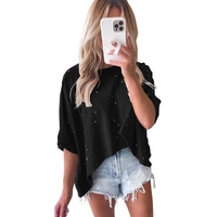 Azura Exchange Bleached Distressed Asymmetric Hem Tee - S thumbnail