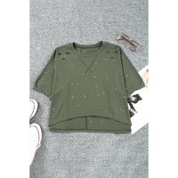 Azura Exchange Bleached Distressed Asymmetric Hem Top - S thumbnail