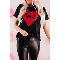 Azura Exchange Heart Shaped Glitter Print T-Shirt - M thumbnail