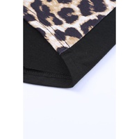 Azura Exchange Leopard Splicing Short Sleeve T-Shirt - M thumbnail