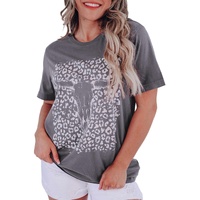 Azura Exchange Leopard Bull Skull Graphic Tee - L thumbnail