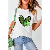 Azura Exchange Leopard Heart Shaped Print Crewneck Graphic Tee - S thumbnail