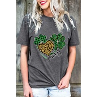 Azura Exchange Leopard Plaid Heart Clover Graphic Print T-Shirt - 2XL thumbnail