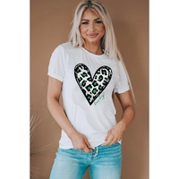 Azura Exchange Leopard Heart Print St Patricks Day T Shirt - S thumbnail