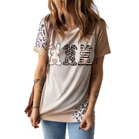 Azura Exchange Easter Bunny Leopard Bleached Print Graphic Tee - S thumbnail