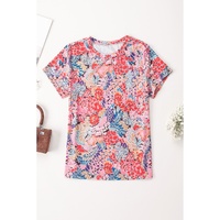 Azura Exchange Floral Print Slim Fit T-Shirt - S thumbnail