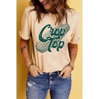 Khaki Corn Crop Top Graphic Tee - XL thumbnail
