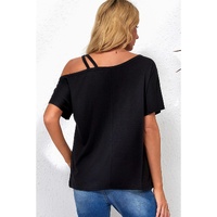 Azura Exchange Criss Cross One Shoulder T Shirt - XL thumbnail