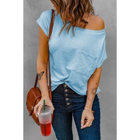 Azura Exchange Pocketed Knit Tee with Side Slits - S thumbnail