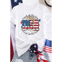 White USA Flag Slogan Graphic T-shirt - XL thumbnail