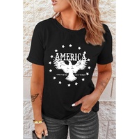 Black AMERICA Eagle Star Graphic T Shirt - XL thumbnail