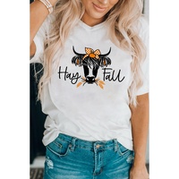 White Hay Fall Cow Head Graphic Tee - 2XL thumbnail