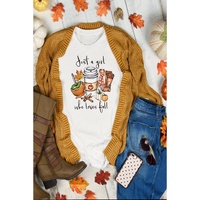 White Just A Girl Who Loves Fall Graphic T Shirt - 2XL thumbnail