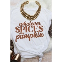 White Whatever Spices Your Pumpkin Graphic Tee - XL thumbnail