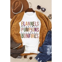 White FLANNELS PUMPKINS BONFIRES Crewneck Graphic Tee - 2XL thumbnail
