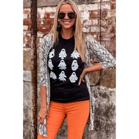 Black Halloween Ghost Graphic Tee - M thumbnail
