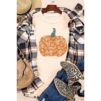 Azura Exchange Floral Pumpkin Graphic Tee - S thumbnail