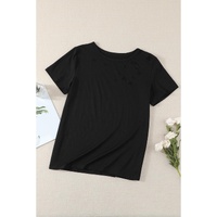 Azura Exchange Mixed Cotton Crew Neck T-Shirt with Holes - S thumbnail