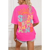 Bright Pink SUNSHINE ON MY MIND Graphic Tee - L thumbnail