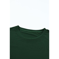 Green Casual Plain Crew Neck Tee - XL thumbnail
