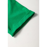 Bright Green Casual Plain Crew Neck Tee - 3XL thumbnail