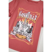 Mineral Red Nashville Music City Graphic Retro Fashion Tee - L thumbnail